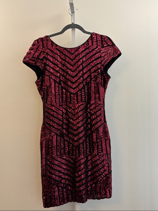 Dress the Population Dresses & Skirts - DRESS THE POPULATION TABITHA SEQUIN STRIPE MESH MINI-DRESS Size XL